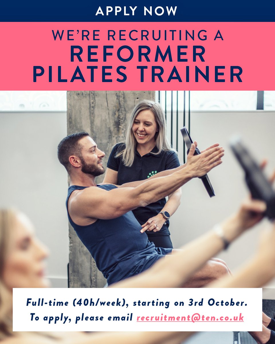 Want to work with us? ⁠🦚 We have an amazing opportunity coming up at our next Trainer Recruitment Day. 
   
THE DATE:
▪️ Saturday 3rd September⁠ 10am - 2pm
⁠⁠
Simply send your CV to recruitment@ten.co.uk to register your interest.⁠
⁠ 
#recruitmentday #fitnesscareer