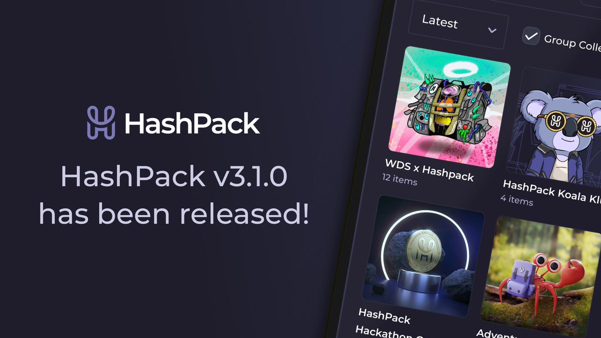 HashPack v3.1.0 has been released! 🎉

This update contains changes for the new HashConnect version - which heavily streamlines setup and will be a large improvement for dApp developers.

(1/5)