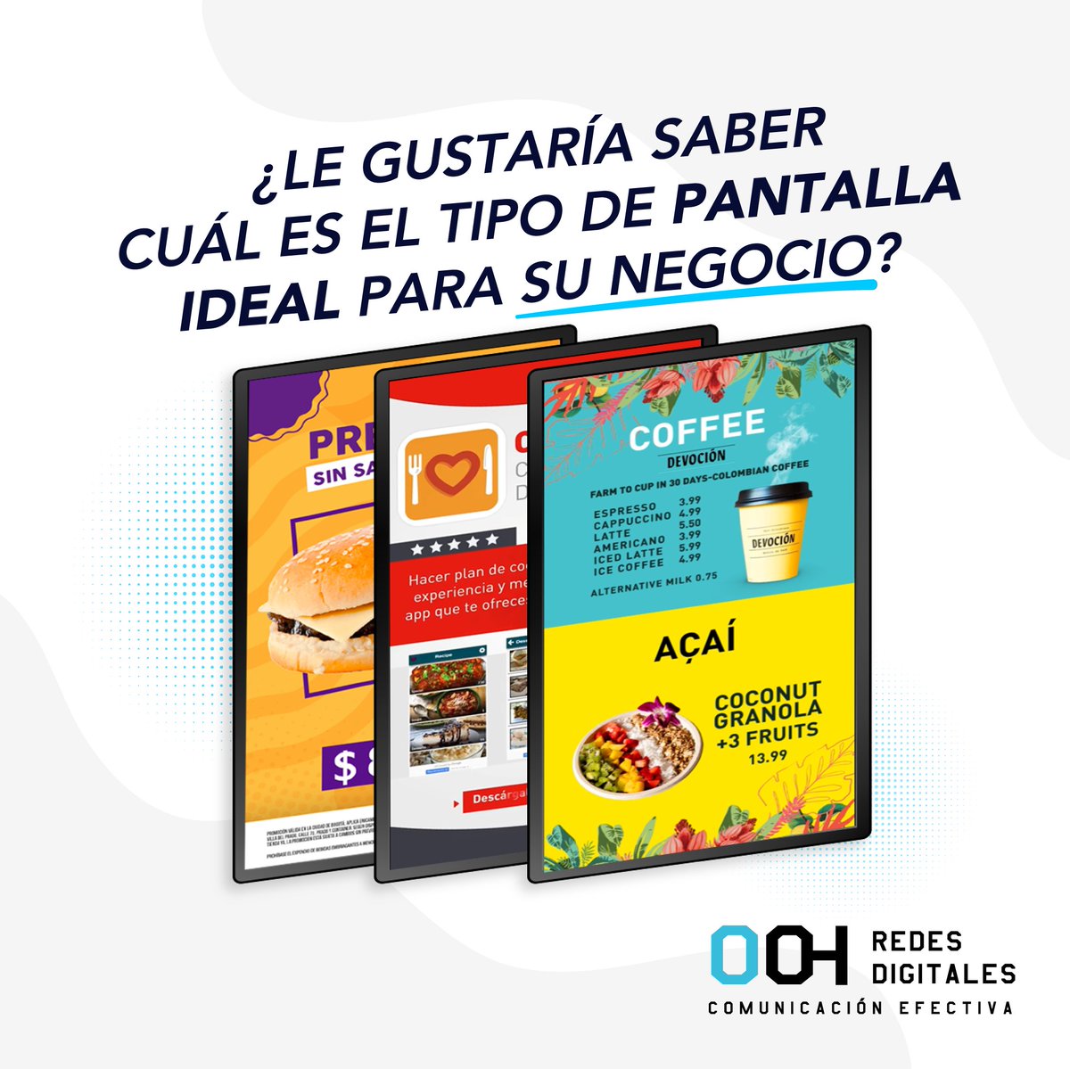 oohrd's tweet photo. Contrate a un grupo de expertos que lo asesore y lo ayude a comprar, instalar y poner a funcionar sus nuevas pantallas con contenidos de calidad. 

Ese grupo de expertos es justo lo que encontrará aquí en @oohredesdigitales 

Escríbanos
📲 https://t.co/znHW84tkde https://t.co/i4ER46FWdm