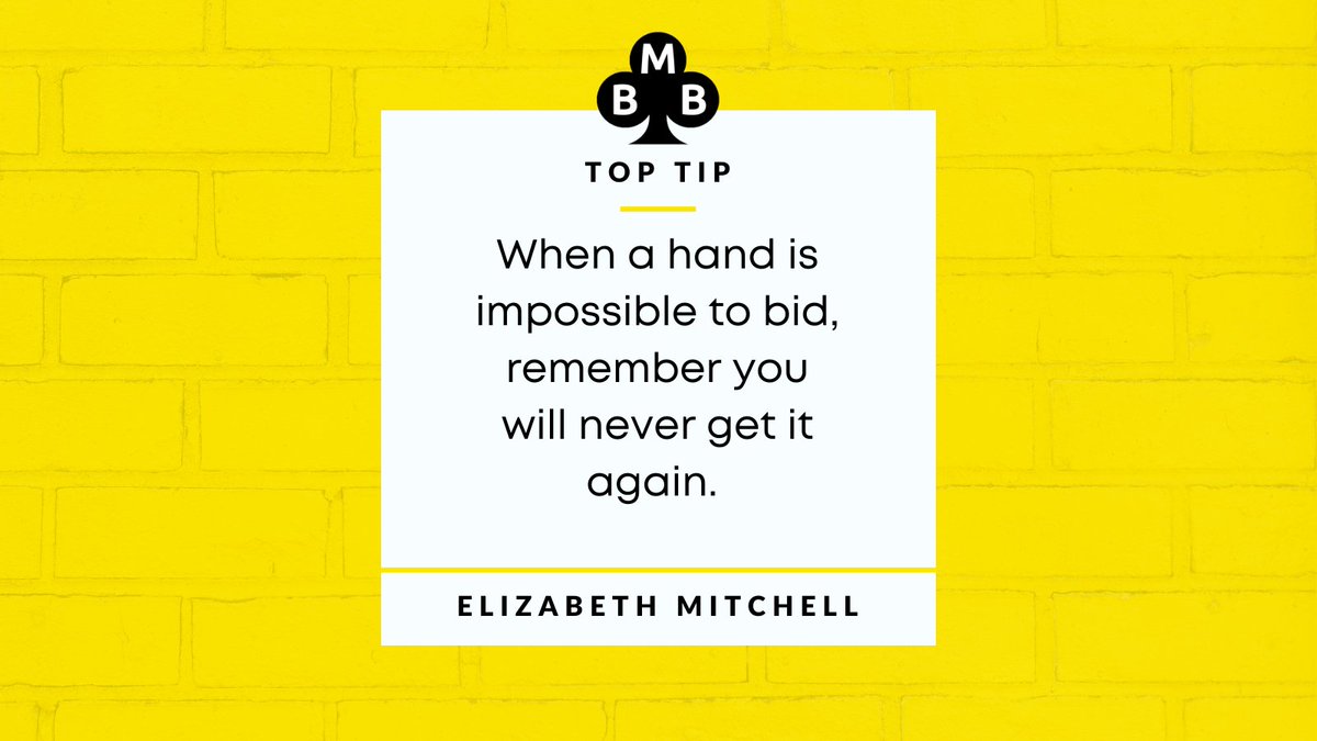 bernard_magee's tweet photo. Top tip from Elizabeth Mitchell today. When it's done, it's done.  Learn from it and move onto the next hand

#bridgetips #learnbridge #bmb #bernardmageebridge https://t.co/o3Vo8Obpro