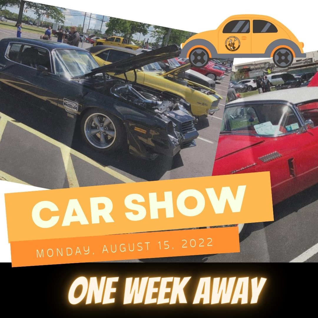 The Car Show is just ONE WEEK AWAY🚗 Will you be there? Don't forget to bring the whole family, it will be a fun evening!