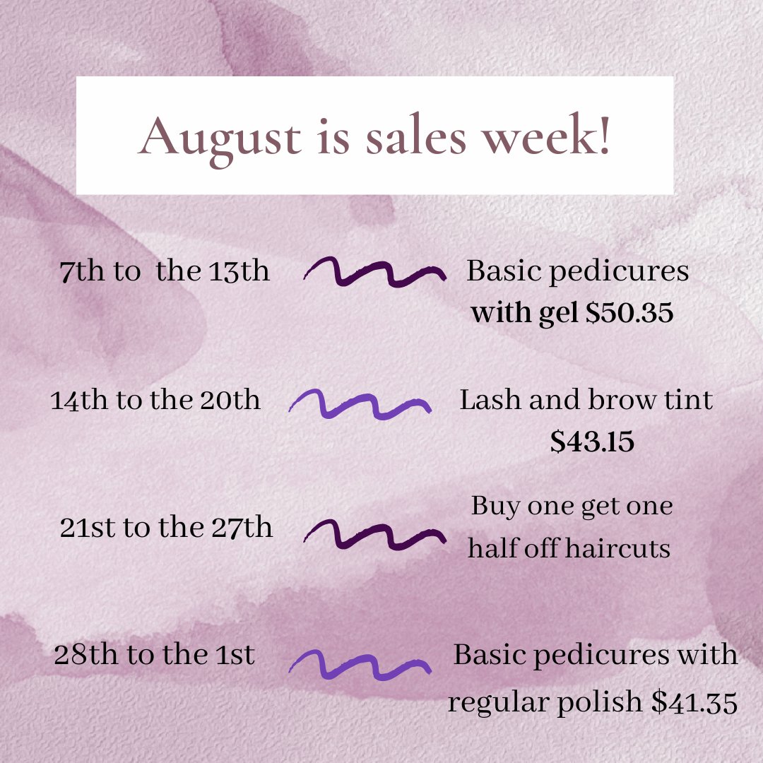 Happy Monday everyone!! We're coming in full swing with August specials 

#reddeer #loveislandreunion #spaday #salon #Deals #savings #Alberta #downtownreddeer