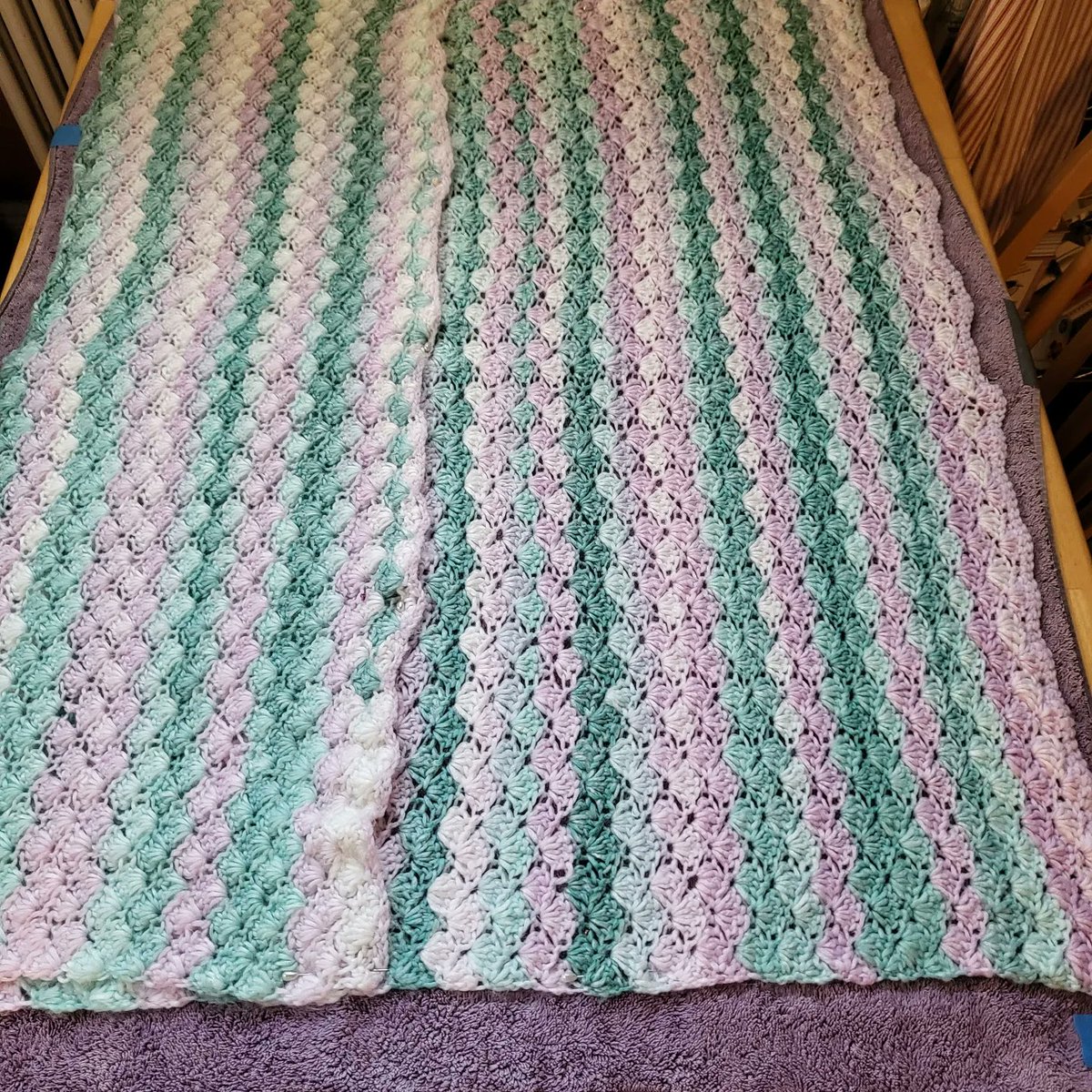 AlyCatCreations's tweet photo. The blanket is finally ready for your baby-or your friend's baby #babyboy #baby #babyblanket #blanket #crochetblanket #crochet #shellstitch #babyshower #sprinkle #shower #baby #newborn #babygift #babylove #cribblanket #strollerblanket #etsy #babygirl https://t.co/4kcZaUJsL2 https://t.co/yYbgqmQI9B