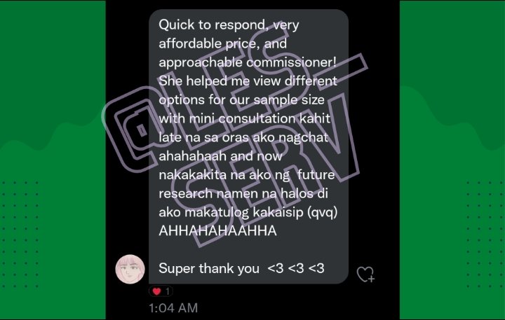 Les_serv's tweet photo. Another feedback from one of my clients ๐ซถ๐ผ greatly appreciate it!
Lf clients! If you are looking for a statistician/thesis consultant, dm me or pm me on facebook ๐
The personal info of both the client and the server shall be kept private (read T&Cs)
#Les_servProofsFeedbacks https://t.co/2I0e1dtJ0h