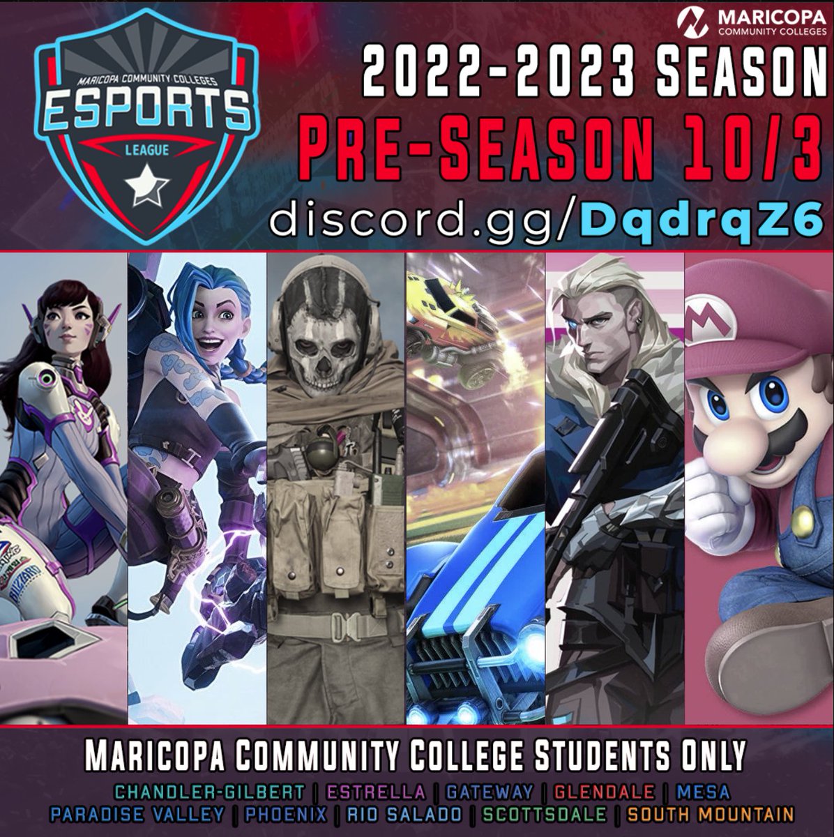 PC Esports is recruiting for the Fall 2022 / 2023 season.  Visit phoenixcollege.edu/esports
for more information!