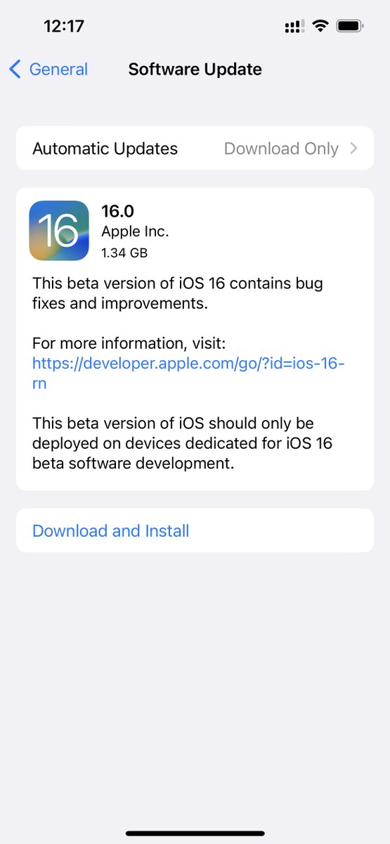 appltrack's tweet photo. iOS 16 beta 5 is out now ‼️ https://t.co/MiCKySNRmV