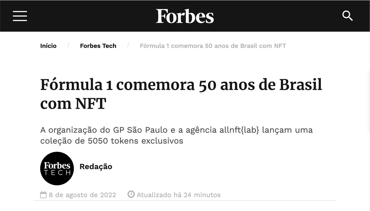 Nascemos e atingimos a meta de 140 membros na comunidade em menos de 30 minutos! 

Saiba mais sobre a coleção oficial de NFTs do GP São Paulo acessando nosso site: 

nft.f1saopaulo.com.br

#Formula1 #NFTCommunity #grandprix2022