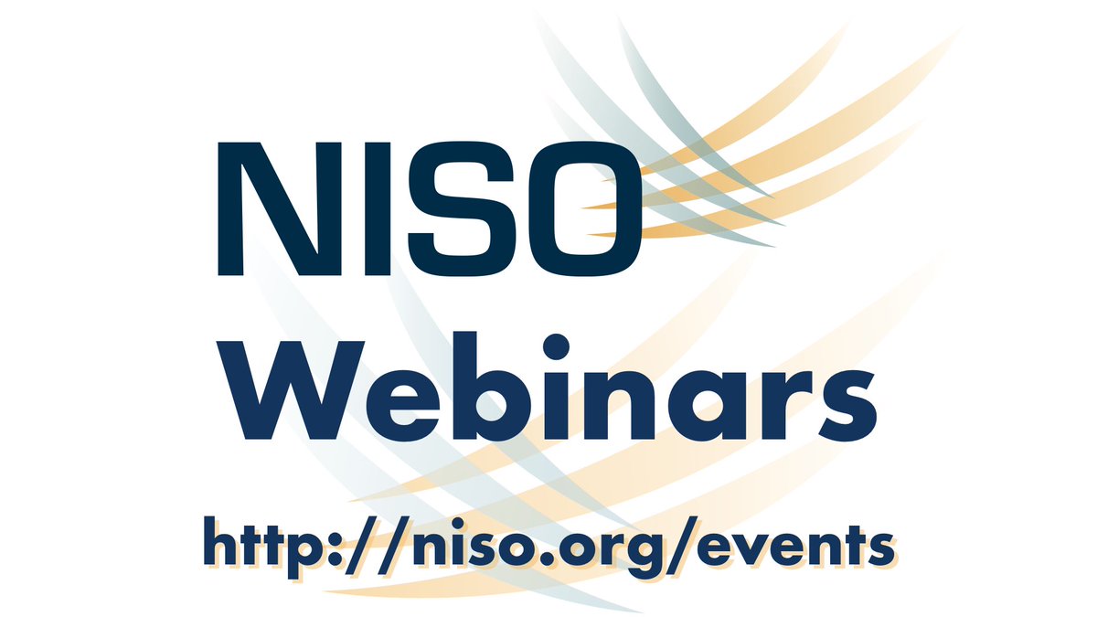 Interested in nontrad scholarly outputs? Join our 2nd August webinar next Wed (8/17) to hear from <a href="/notvoluble/">salwa ismail🦩</a> <a href="/cstahmer/">Chrissy Stahmer</a> &amp; Bonnie Russell of <a href="/michiganstateu/">MSU</a>
FREE for NISO members!
niso.org/events/2022/08…