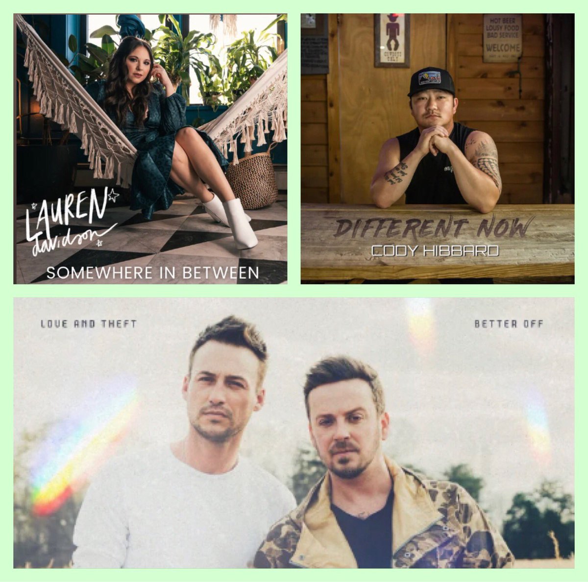 kit_country's tweet photo. #MakingMondaysBetter!!
Adding 3 new songs from @laurendamusic #somewhereinbetween @codyhibbard_ #differentnow & @loveandtheft #anyway
https://t.co/KK3eLgx9JT
https://t.co/rcLesa3G3o
https://t.co/2k0Q4kXkdX
⭐️#countrymusicplaylists #independentartist #kitcountryplaylist2022 https://t.co/u8gNOTYWYo