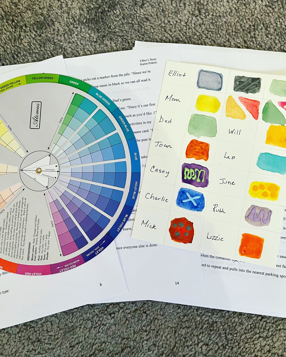 Here’s a first for me to help with  character development - using a color wheel to create a character color chart. So helpful to figure out my main character who is immersed in his world of inner colors. ✨#amwriting