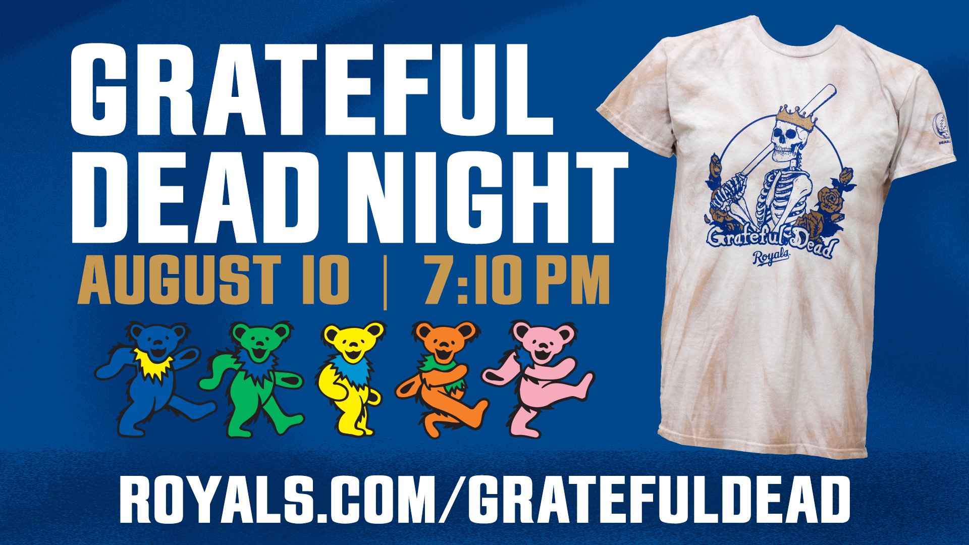 98.9 The Rock on X: Come out to The K on Wednesday, August 10th at 7:10  p.m. to see @Royals vs. White Sox and celebrate Grateful Dead Night!  Purchase a theme night