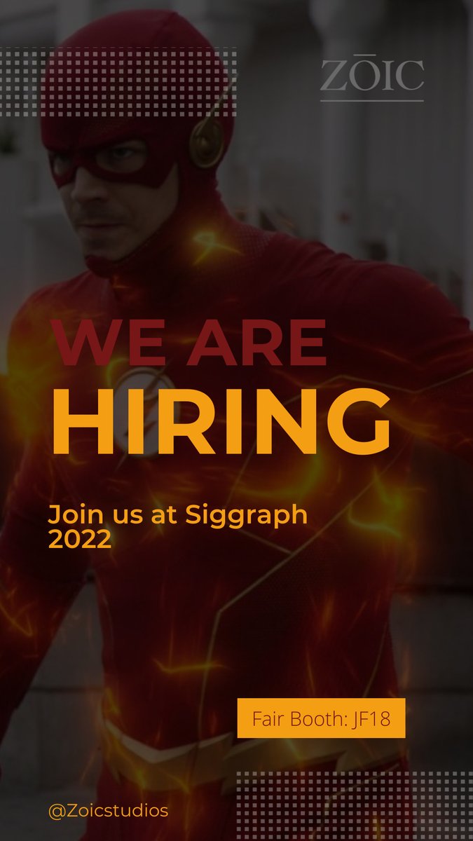 ZoicStudios's tweet photo. If you're at #SIGGRAPH2022, come check us out at the job fair today from 10am - 3pm! #VFX #visualeffects #workatzoic #visualevolution https://t.co/59G5YuwbJ1