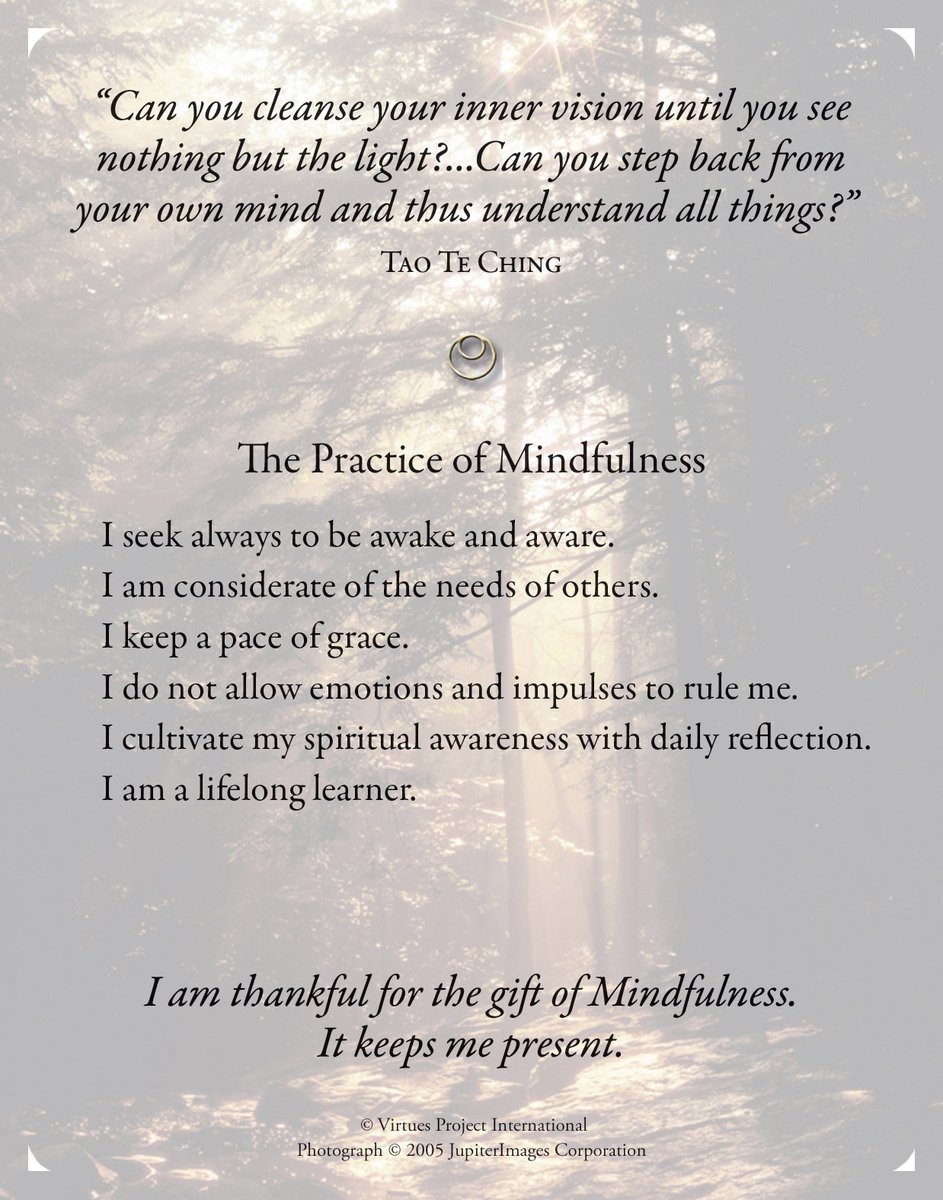 VIRTUE OF THE WEEK (8.8.22): Mindfulness - Living reflectively and meaningfully, with conscious awareness of our actions, our words and our thoughts.
Sign up to receive the Virtue of the Week by email:
cfvi.net/programs/virtu…