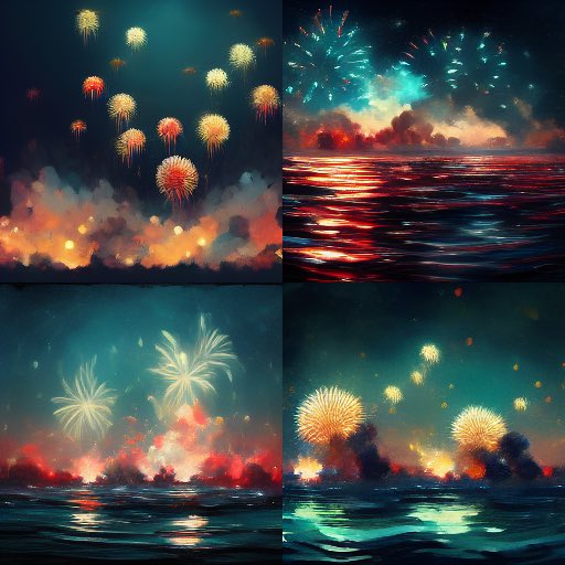 itifor's tweet photo. いい感じに海辺の花火で出来た絵

 #midjourney https://t.co/exwMiO3ftI