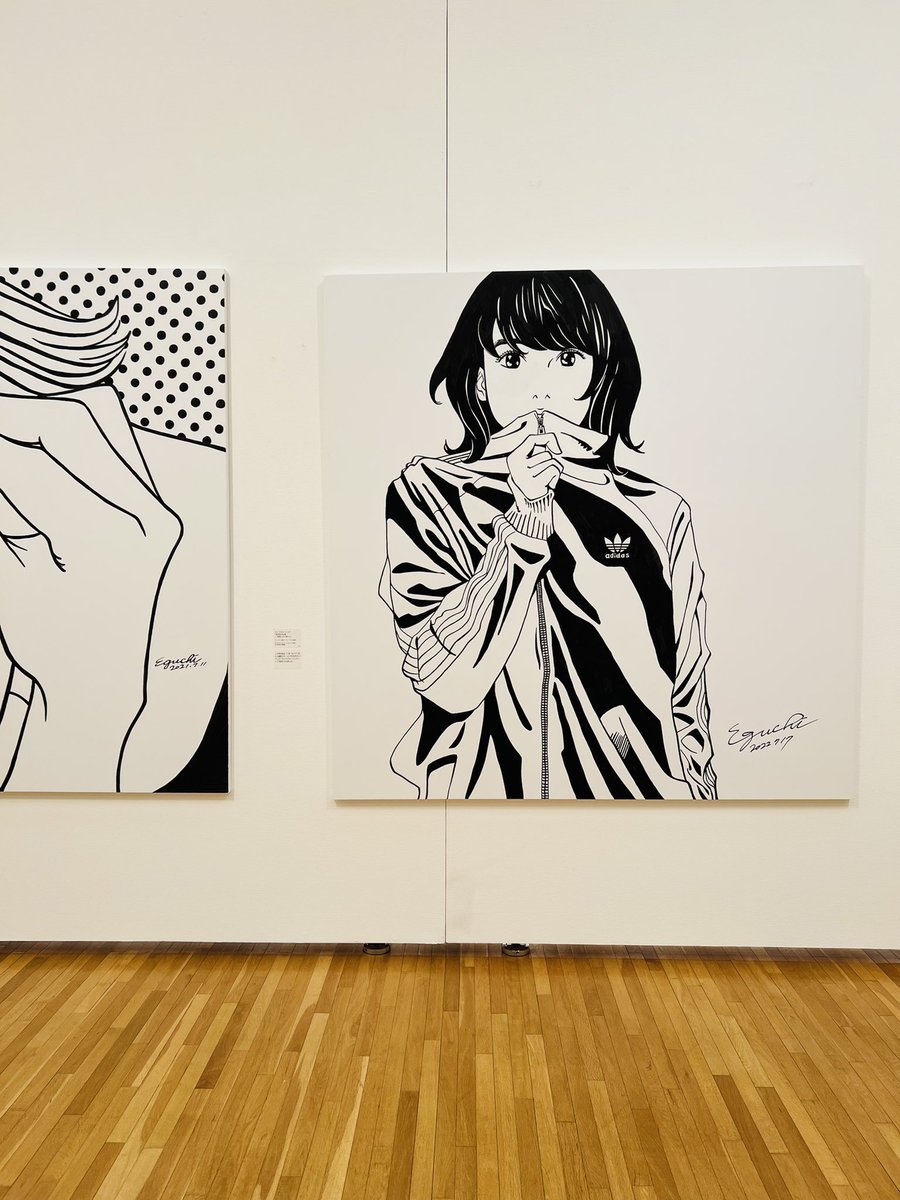 #彼女展
巨大なドローイング3点
正直 江口さんがなぜこの作品にこだわったのかがSNSだけでは分からなかった
来て
観て
分かった
小さい作品を大きい作品に移し替えていく段階で 作者にも作品も別の意味を持っていく
ということなんですが
これは画像や文章では伝えられません
ぜひ足を運んでください 