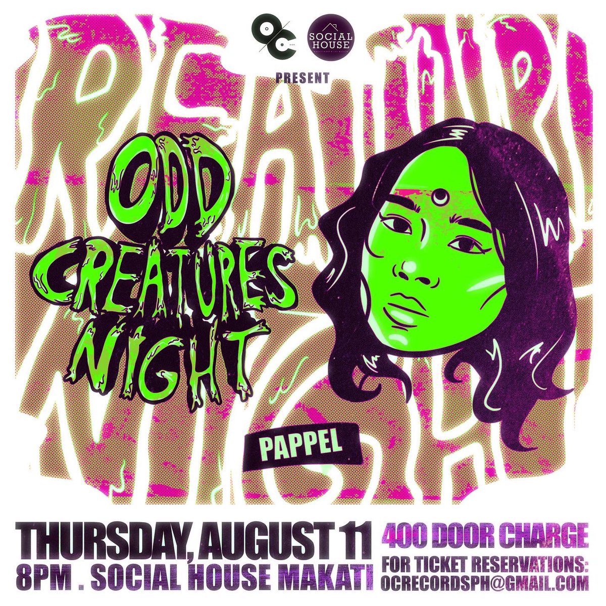 OCRecordsPH's tweet photo. 3 MORE DAYS TO GO!
Odd Creatures Night! Enjoy LIVE performances from @akosipappel and other Odd Creatures like Crash, 7th, Eugene Layug, Kenaniah, BATB & Sean Oquendo.
Email us at ocrecordsph@gmail.com to get your tickets!
#Pappel #OddCreaturesNight #OCRecords https://t.co/PaHNa2guSv