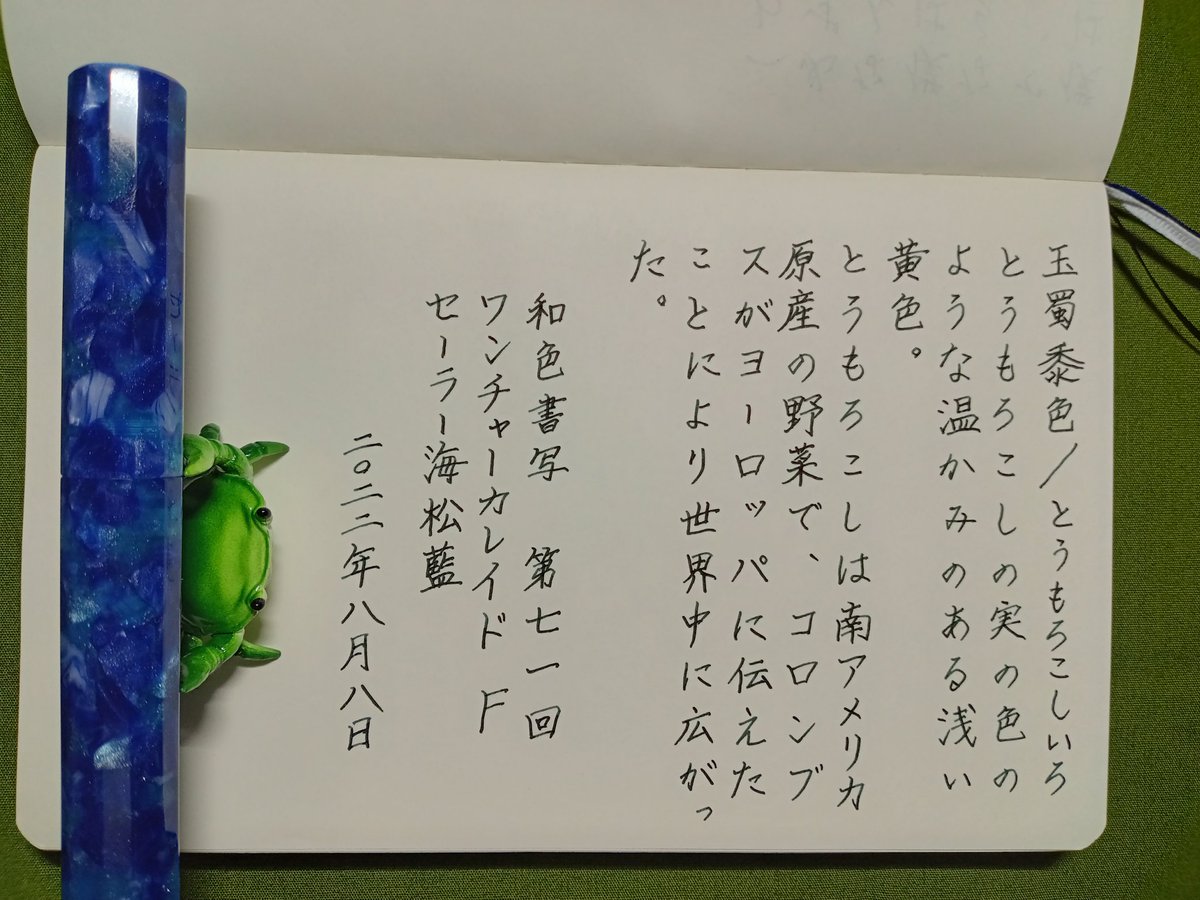 raika_438's tweet photo. お題ありがとうございます。
#和色書写
#悠々書写
#山頭火書写
#空想書写
#万年筆
#インク沼
#ワンチャー
#セーラー万年筆
#Asvine
#パイロット https://t.co/WugwDKCQZC