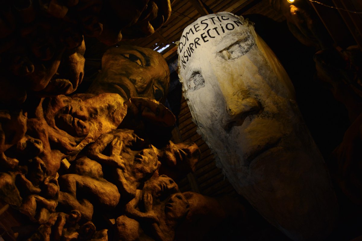 alecjamesm's tweet photo. A looming shot from VT’s Bread &amp; Puppets this past weekend. A totally surreal, stunning (and Midsommary) show. Stay tuned for the footage &amp; interviews! https://t.co/oFYxyJu7Au