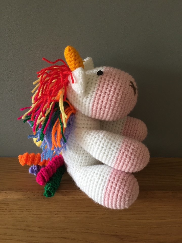 Tanyawarren's tweet photo. Handmade colourful unicorn, crochet unicorn, rainbow unicorn  Super gift idea 🦄🦄
https://t.co/w2fdh4kITq
#firsttmaster #unicorn #MHHSBD #rainbowsmallbiz #etsyme https://t.co/PJRUKM9WWN