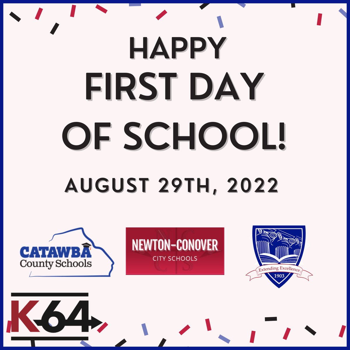 K64Learning's tweet photo. Welcome back to school, everyone! Here's to an exciting & successful year!
@NCCSschools @catawbaschools @hickoryschools #privateschools #k64learning https://t.co/ItlztQRFQ2