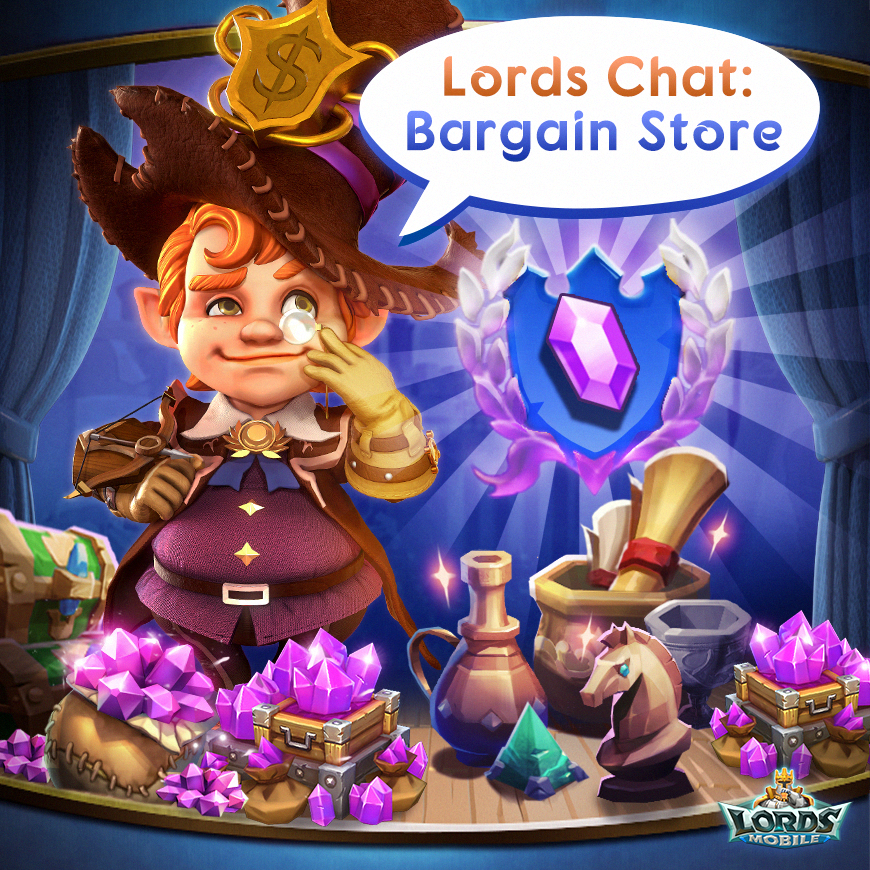 LordsMobile's tweet photo. Let's chat, Lords and Ladies! 💬
Do you still remember what you got at the last Bargain Store event? What do you normally look out for when Bargain Store is live in the game? 💰
#lordsmobile #lordschat #bargainstore https://t.co/qlAEMS9Jep