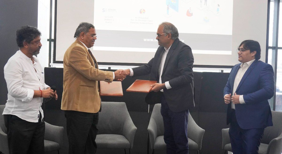 Dramchandram's tweet photo. GCSPL, a startup founded by senior citizens at Hyderabad that launched India’s First Discovery Platform for Retired Seniors https://t.co/4lVQgHthZw enters MoU with Technical Board, IIT Guwahati @IITGuwahati @seniorexperts #SeniorExperts #IITG #IITGuwahati https://t.co/FN2xYfR8UF