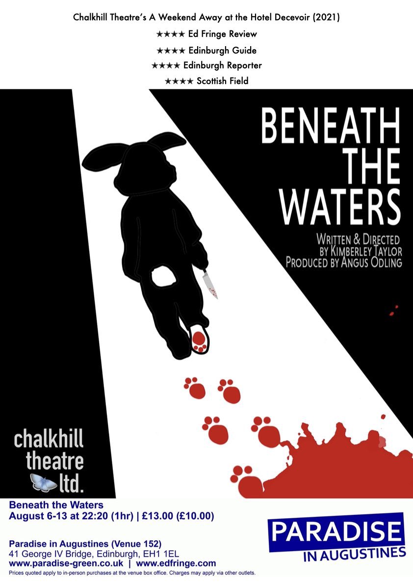 chalkhill123's tweet photo. @JamesBoalJnr Hi James, ‘Beneath the Waters’ is a dark tragicomedy about how an unusual family react to an Easter Sunday gone terribly wrong..!🐰 Through a series of monologues, their memories may reveal more about themselves than what happened on that fateful afternoon.
#edfringe #Edinburgh https://t.co/qiFElyrTY9