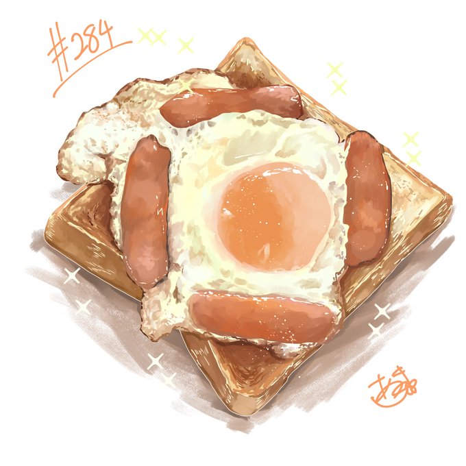 目玉焼きトーストのtwitterイラスト検索結果