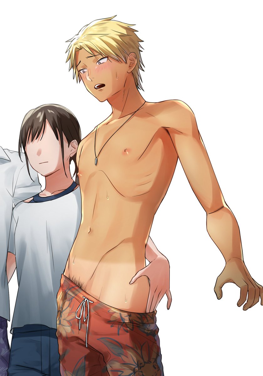 チャラ男の海パンずらしてセクハラする夏の女攻めです