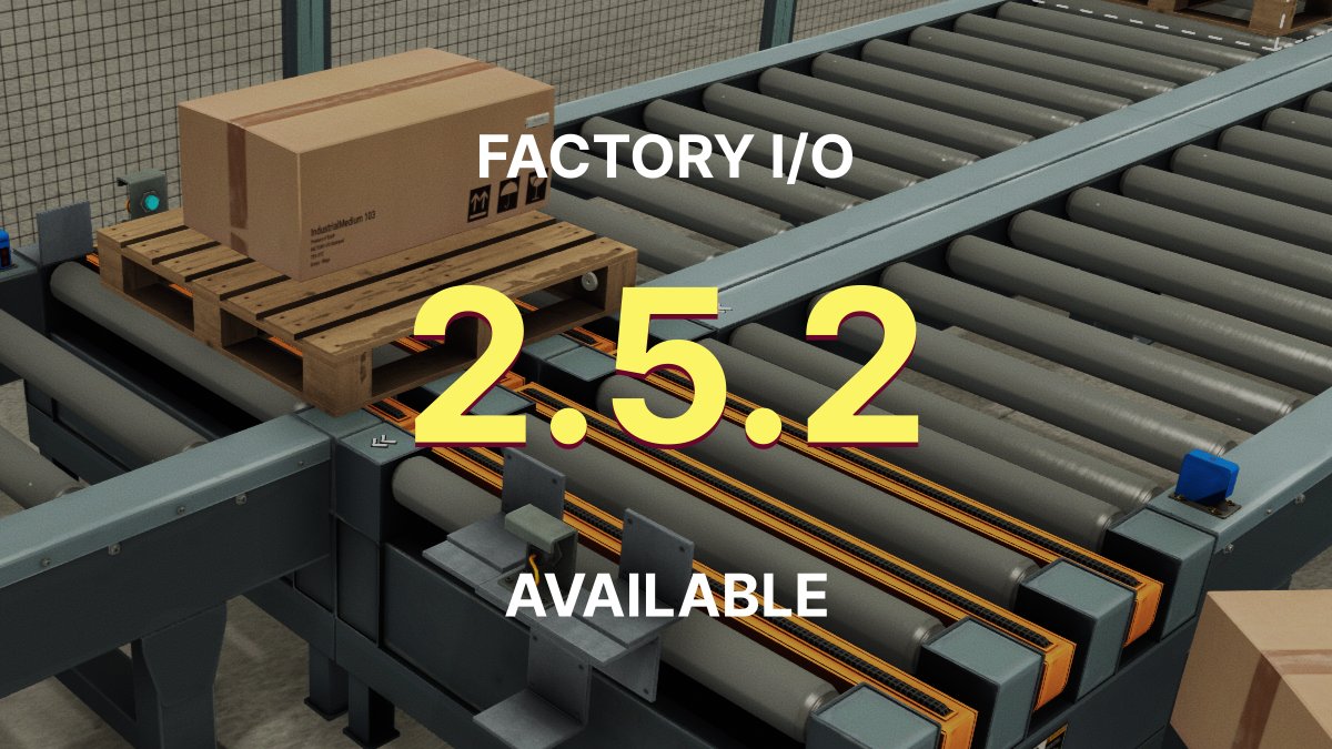 Factory I/O 2.5.2 Released

This update includes a new feature to drag parts in run mode, allows fine positioning of sensors, and adds Web API PUT verbs for forcing tag values and injecting on/off failures, as well as many bug fixes and improvements.