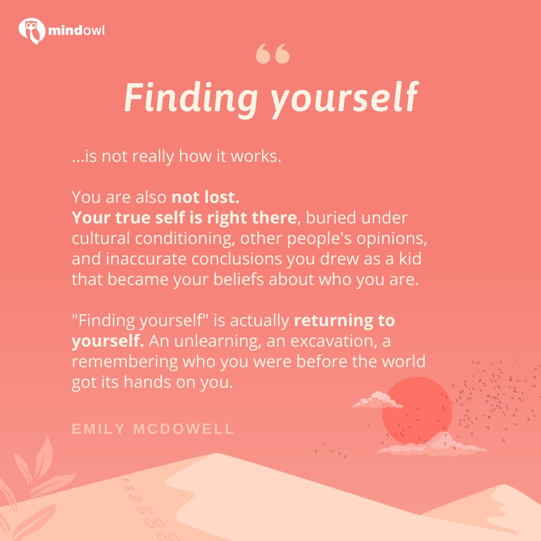 mindowl_org's tweet photo. Return to yourself with compassion and acceptance. ✨

#quoteoftheday #emilymcdowell https://t.co/6SmboLsYF6