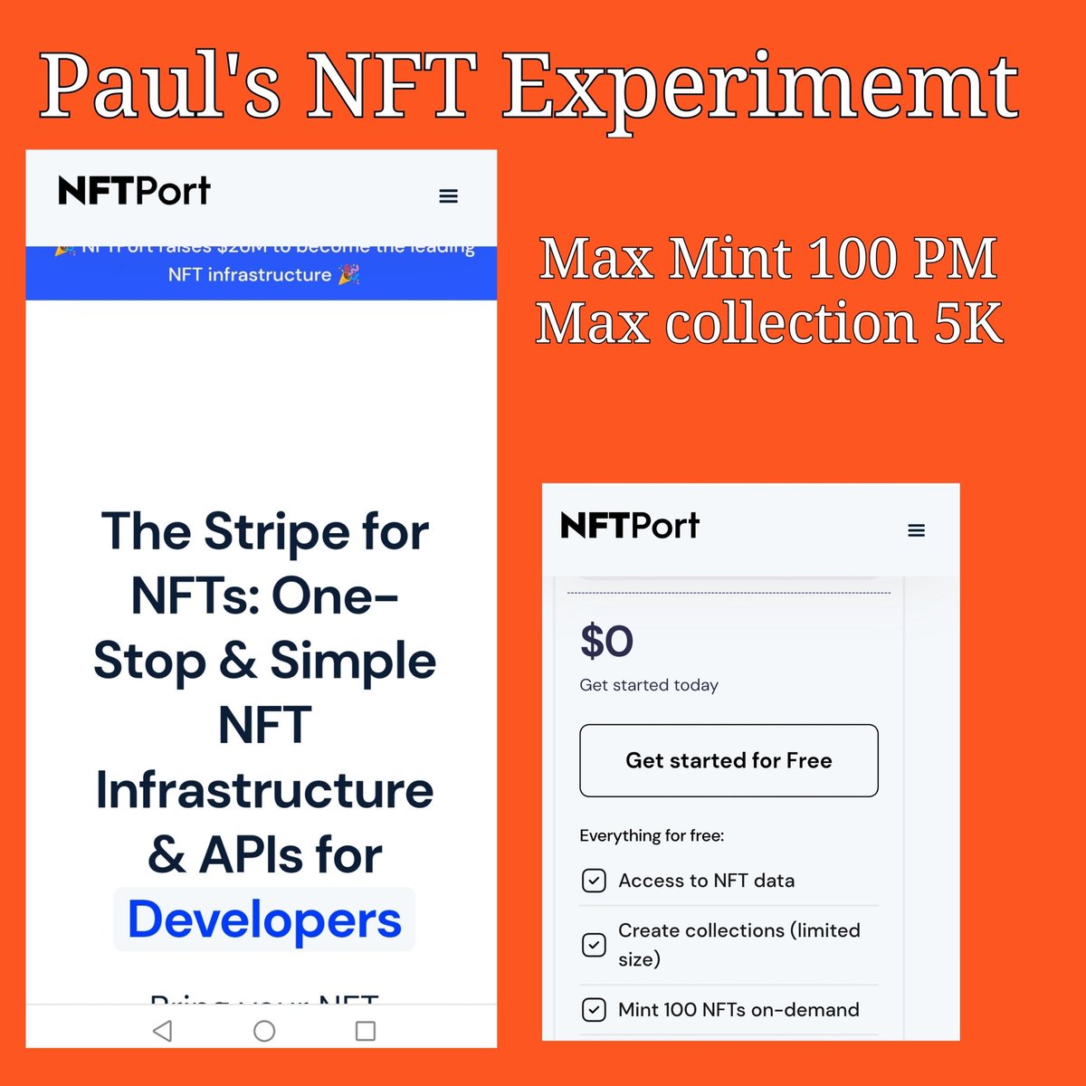 ETCAPARA's tweet photo. OK, So we are looking at a few options to mint 10k NFTs and keeps costs to a min. This is one option but thinking this would take 8.33 years to do it... #nft #nfts #paulsnftexperiment #nftport #fun #learn https://t.co/eahIgG9HnL