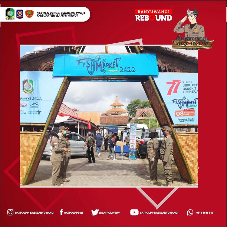 satpolppbwi's tweet photo. Hallo sobat Praja !
Senin, 08 agustus 2022 ,

Satuan polisi pamong praja kabupaten banyuwangi melaksanakan giat pengamanan festival Fish Market di kampung mandar 
@wawanyadmadi
@anacleto52
@SatpolPPJatim
@banyuwangi_kab
@ditpolpp_linmas https://t.co/IyDNBim8nf