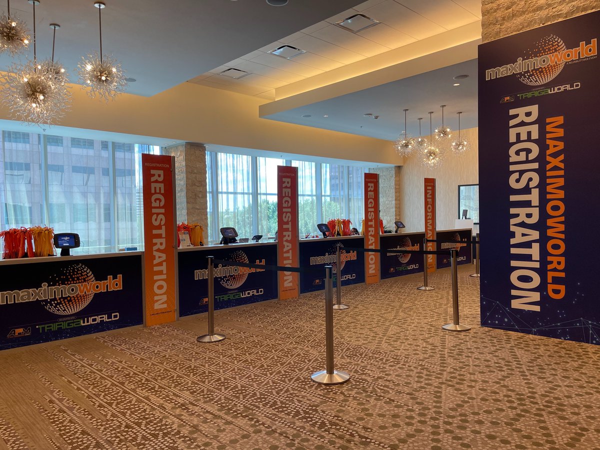 Serco_Inc's tweet photo. Caught a quiet moment before @MaximoWorld registration opened! Booth 117 will be buzzing in no time, so stop by and see us! #SercoAndProud #MaximoWorld2022 #facilitiesmanagement #facilitiestechnology #TRIRIGA @IBM https://t.co/Gwrq1ZEcp4