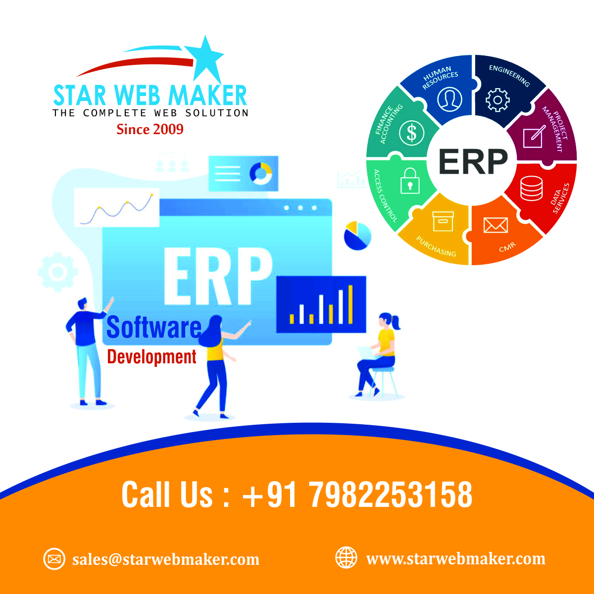 StarWebMaker2's tweet image. #Star_Web_Maker is one of the leading #ERP_Software_Development Company in #Noida, India which provides a comprehensive and integrated solution for running your business. Star Web Maker #ERP Cloud helps you monitor your business and take real-time data for fast results.