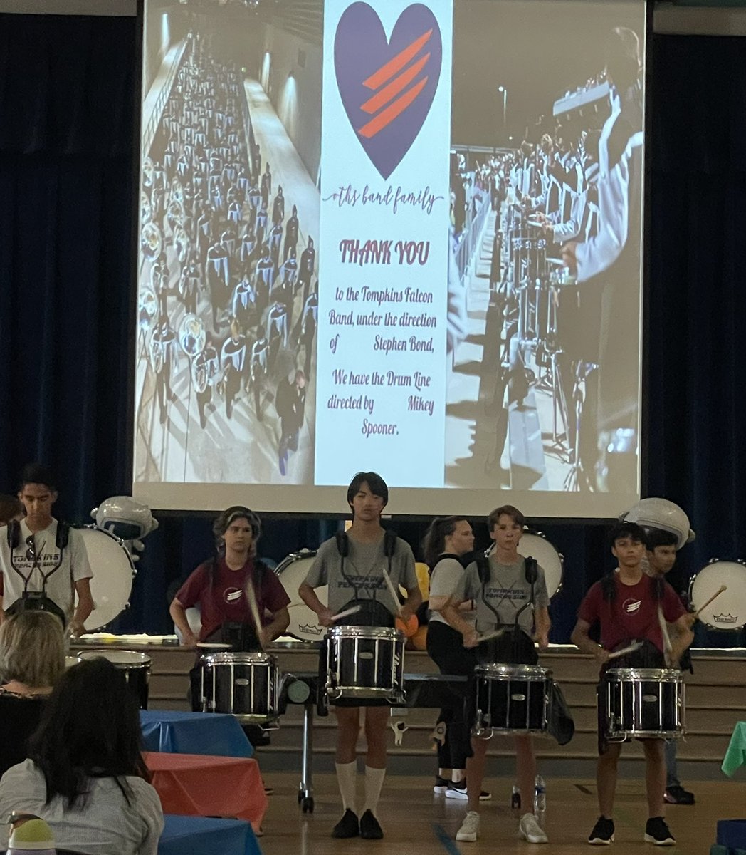What a great way to start a school year! Thank you so much to the <a href="/othsbandtweet/">Tompkins Band</a> battery!!! <a href="/okekoalas/">Kilpatrick Elementary</a> <a href="/Joe_Sanfelippo/">Joe Sanfelippo</a>