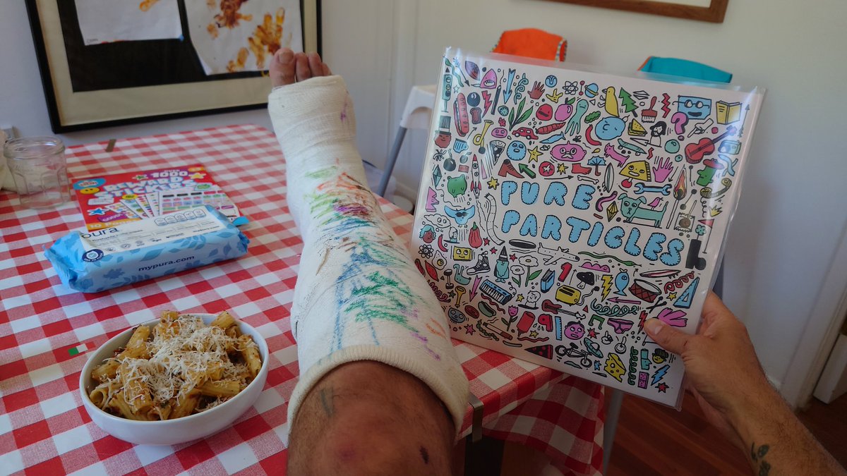 Niccolò Tempini🐜 (@tmpncl) on Twitter photo . <a href="/thebugclubband/">The Bug Club</a> nothing like receiving my Pure Particles vinyl, right as I am about to bite some red pesto pasta, to brighten these days of my new fractured self. Can't wait to see you end of October live in Totnes. 🤩🎸💥 . <a href="/thebugclubband/">The Bug Club</a> nothing like receiving my Pure Particles vinyl, right as I am about to bite some red pesto pasta, to brighten these days of my new fractured self. Can't wait to see you end of October live in Totnes. 🤩🎸💥