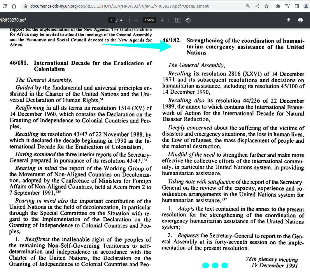 fititnt's tweet photo. 5/? Ethicists such as Hugo, even if literally from the UK, make clear disclosures in his book when speaking for the South.

However @humdata approach still clearly self-servicing (as IGO), anti-local, insisting with #EthicsWashing to boycott even UN OCHA foundations; A/RES/46/182 https://t.co/BaTXYpr07Z