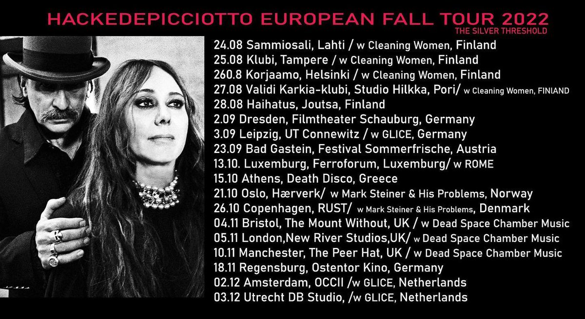 We are proud and happy to be supporting @hackedpicciotto on three shows of their upcoming European Fall Tour: first comes <a href="/utconnewitz/">UT Connewitz</a> in Leipzig on 3 September, and on 2 and 3 September we'll hit @OCCII_Amsterdam and <a href="/dbs_utrecht/">dB's</a>! Hope to see you there!