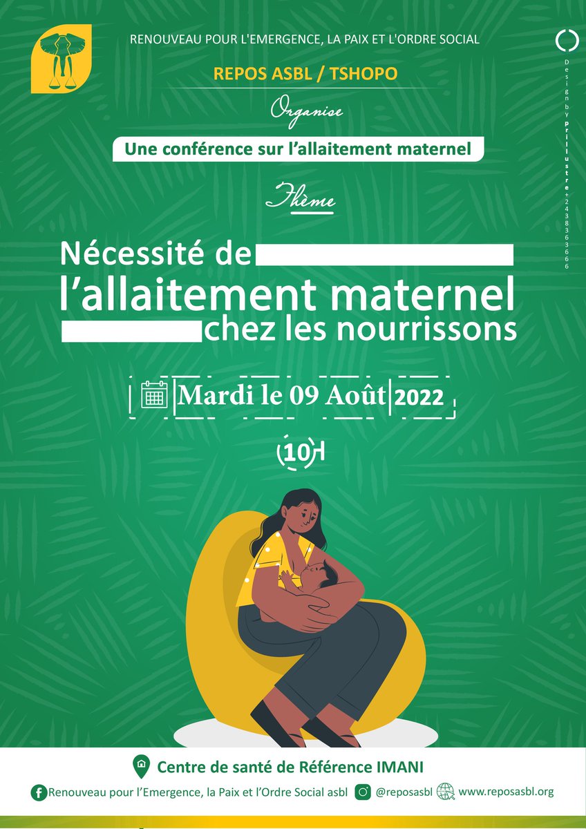 REPOS26240294's tweet photo. REPOS ASBL/TSHOPO: Conférence sur l'allaitement maternel.

Cette conférence a pour but de sensibiliser les jeunes femmes mères et jeunes filles mères sur l'importance et nécessité de l'allaitement maternel pour un nourrisson. https://t.co/CHWZaUjWRU