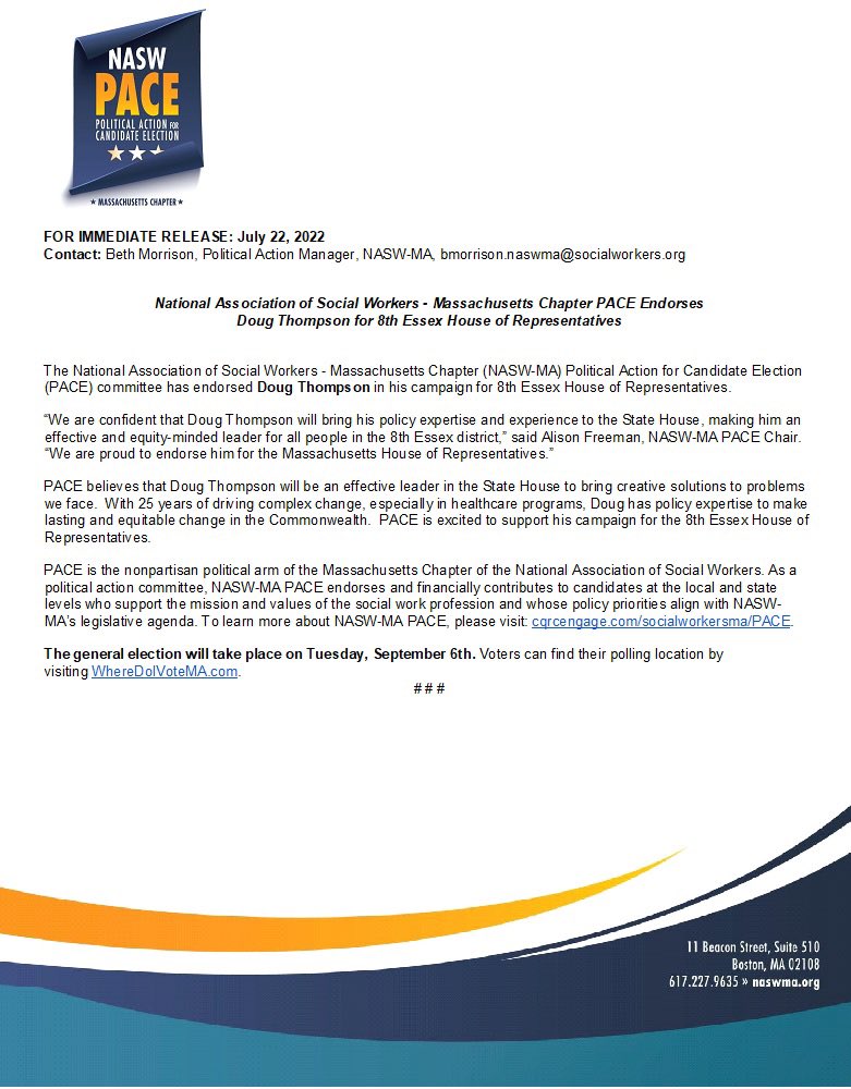 Doug4StateRep's tweet photo. I’ve been endorsed by the National Association of Social Workers, MA chapter! #NASW #socialworker #socialworkersrock #doug4rep https://t.co/99kTDZCzeN