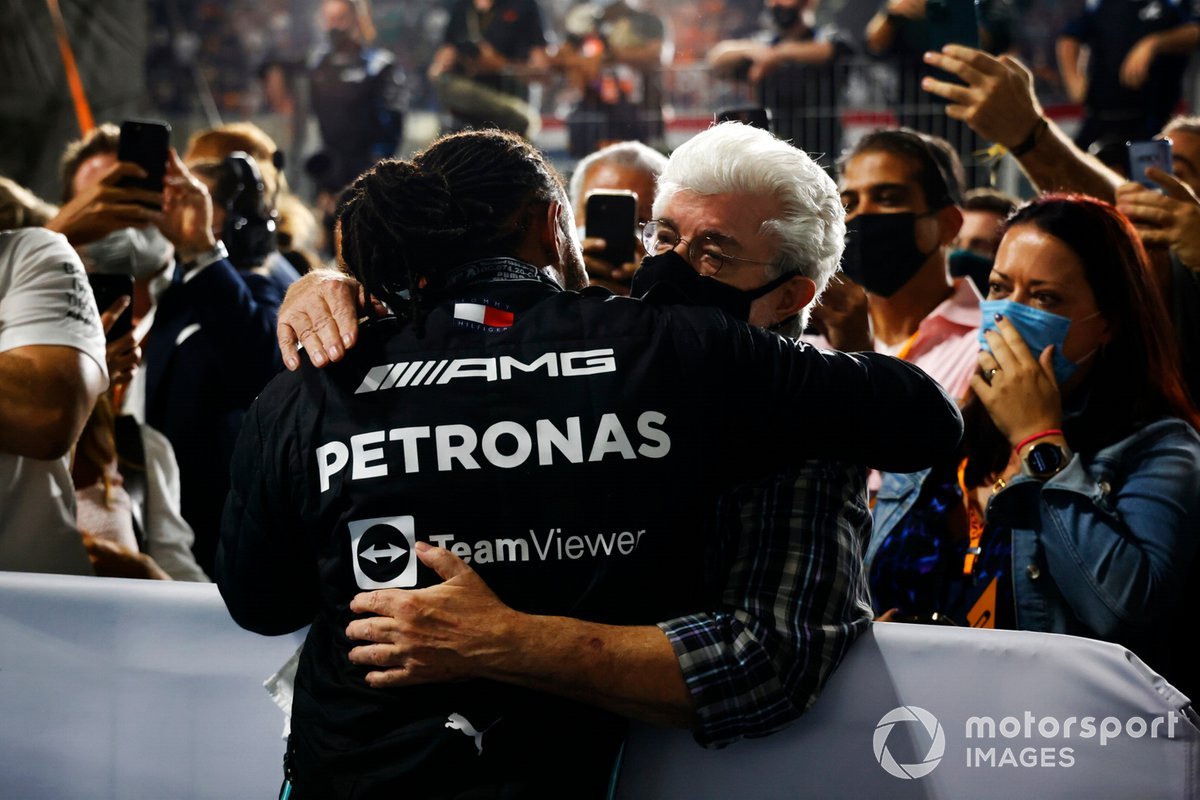 "Heroes are bigger than champions. Lewis just earned hero status." - George Lucas on Lewis Hamilton's humble and peaceful acceptance of events that took place in the last laps of Abu Dhabi GP, '21.