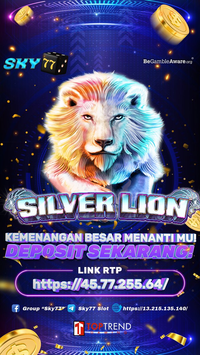 Sky77Official's tweet photo. ' SILVER LION '

Game Dengan Winrate Tertinggi Malam Ini Boss!! 
Yuk Daftar dan Mainkan Sekarang Juga, Rasakan Langsung Sensational Nya Bersama Kami!!

Segera Mainkan hanya di SKY77
Link ➝ https://t.co/guA0xJoBrY &amp; https://t.co/p6hQdpZvWj

#sky77 #slotonline https://t.co/AdCAu7cIDa