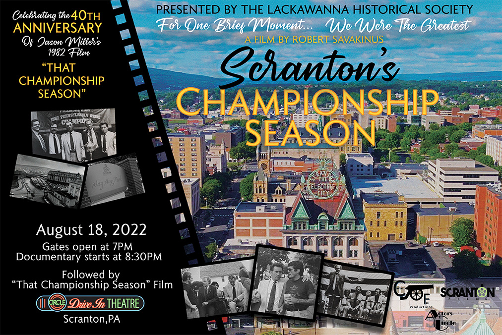 Congrats to Arts Council member Bob Savakinus &amp; local filmmaker Luz Cabrales for producing this documentary about for the 30th year of the filming of That Championship Season &amp; the impact the movie had on Scranton. Come out and see it on the 18th! @scrantonfilms