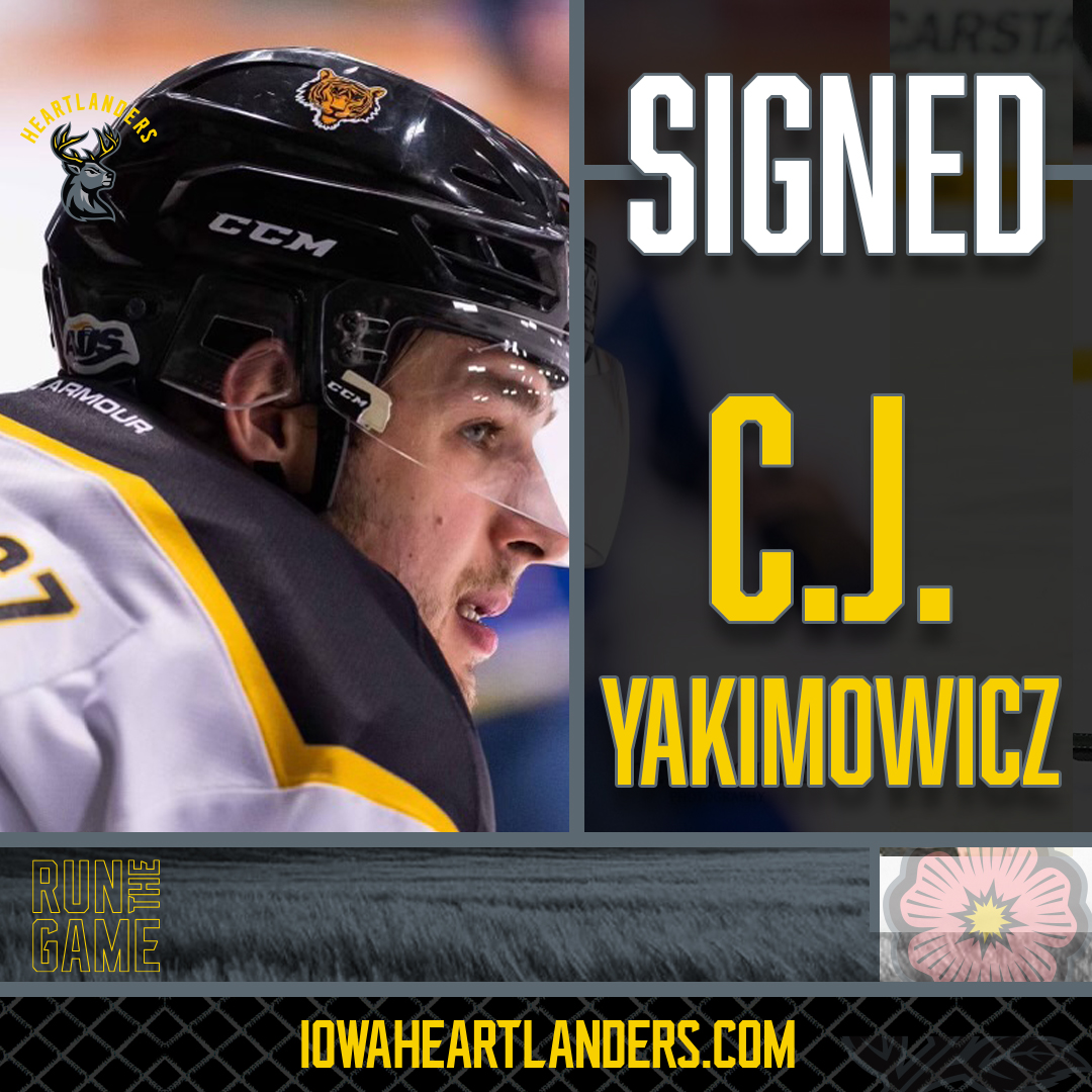 GoHeartlanders's tweet photo. Adding yet another member to Landers Nation!! 🦌

CJ Yakimowicz has signed his first professional contract with the Heartlanders for the 2022-23 season. #RUNtheGAME

📰 https://t.co/7f2YY2UODR https://t.co/PT5eEf5sdM