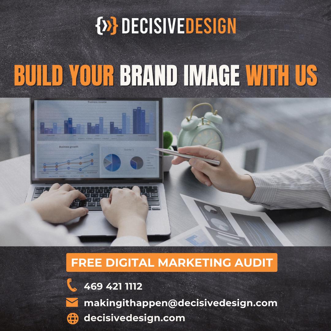 DecisiveDesign's tweet image. If you&apos;re looking to build a stronger #brand image, look no further than #decisivedesign. Connect with us today and get a FREE DIGITAL MARKETING AUDIT!

#decisivedesign #marketing #digitalmarketing #seo #ppc #ecommerce #webdesign #webdevelopment #websiteoptimization #google