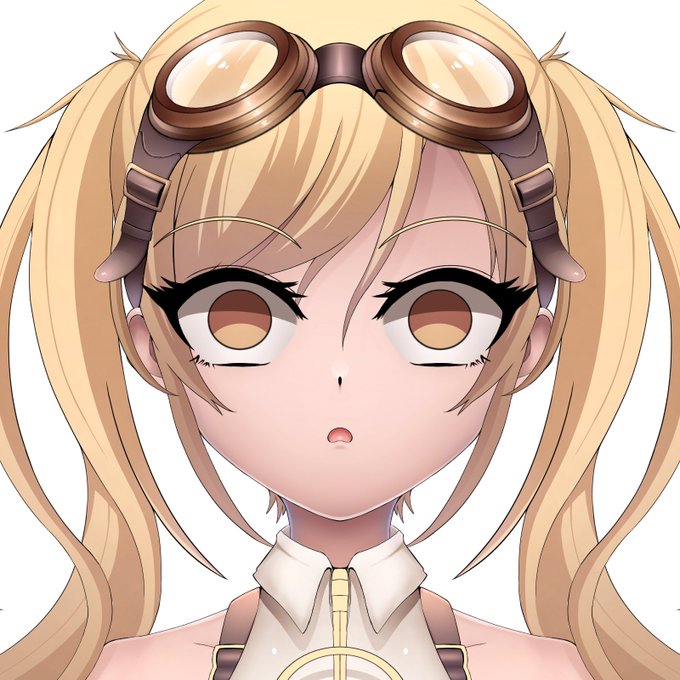 今日はゴーグルを主に描きました。
作画に疲れて来ると表情弄って遊んでたりします。 