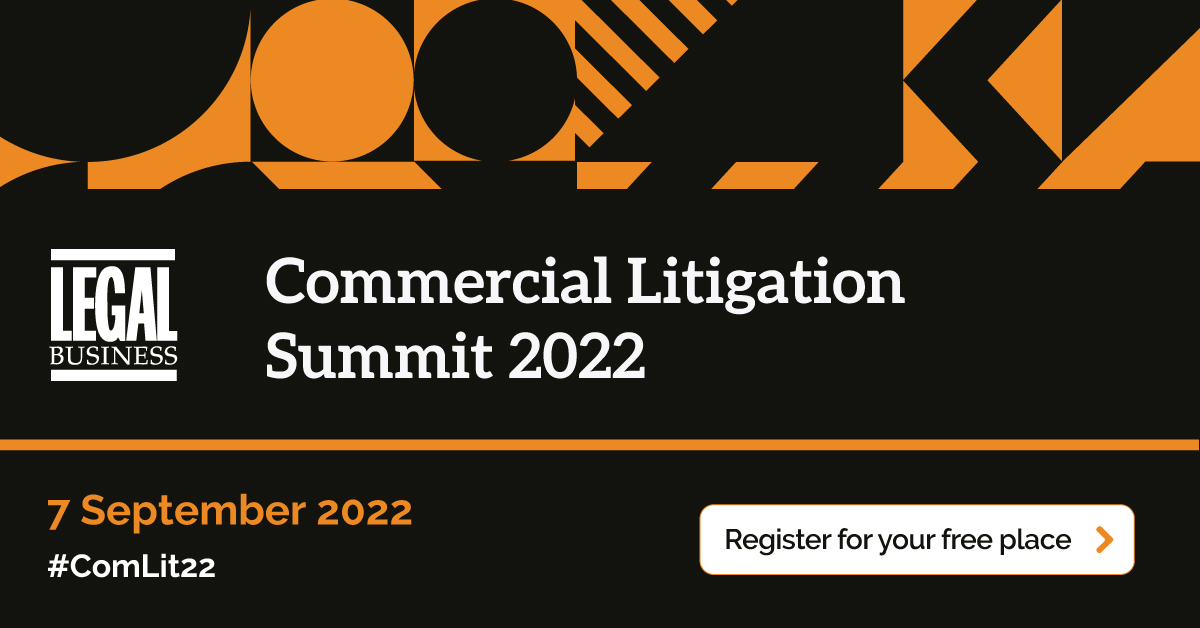 LegalBusinessUK's tweet photo. #ComLit22 returns on 7 September! Discussion topics include #AI and its role in the evolution of #litigation, London and #disputes – past, present and future + lots more.
Please join us for lively debate and peerless networking opportunities: https://t.co/oFkrKIKgEz https://t.co/RFGpaAikKq