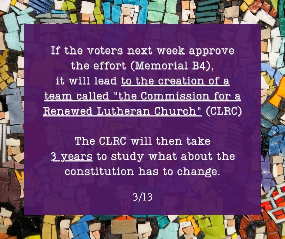 PolyglotEvangel's tweet photo. Looking for a fast and easy way to explain what #Reconstitution2022 is about and what we hope to accomplish at #ELCAcwa? Thanks to Pastor @WittPastor we now have some awesome purple memes to the rescue! Share widely and help us make the case for reconstitution! (Thread 1/4) https://t.co/uOAu2Q2cmd