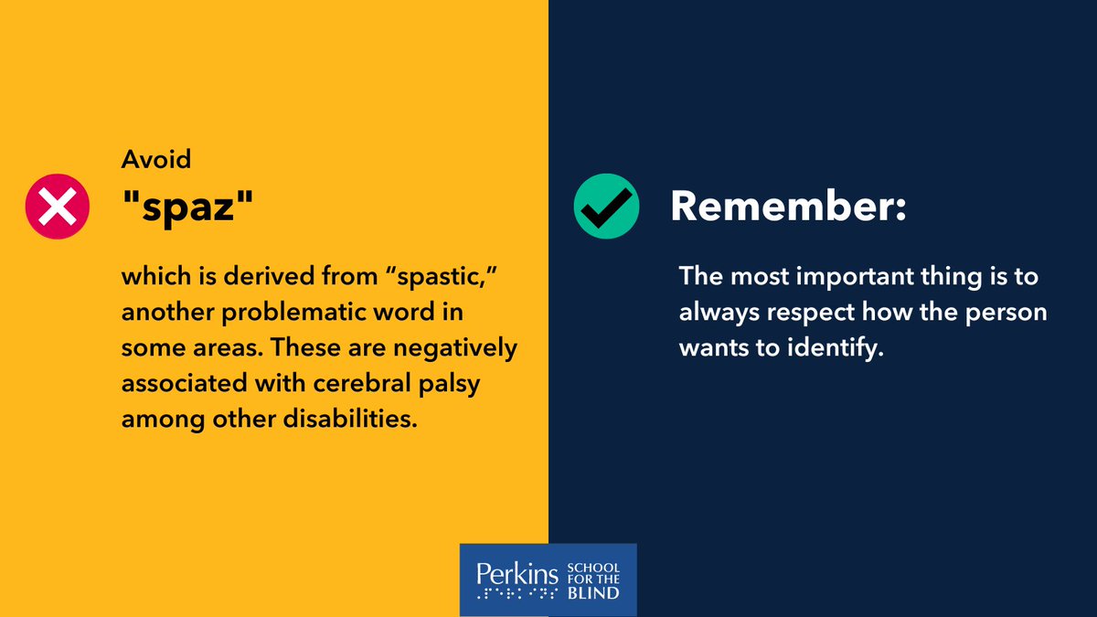 PerkinsVision's tweet photo. Let's put a stop to #ableism in our language! By switching ableist terms like “handicapped/crippled” with accepted terms like “disabled,” we can all become part of change for the better. Even @Beyonce and @Lizzo have taken action in their lyrics! Thanks for setting an example! https://t.co/ObdbwtnZIM